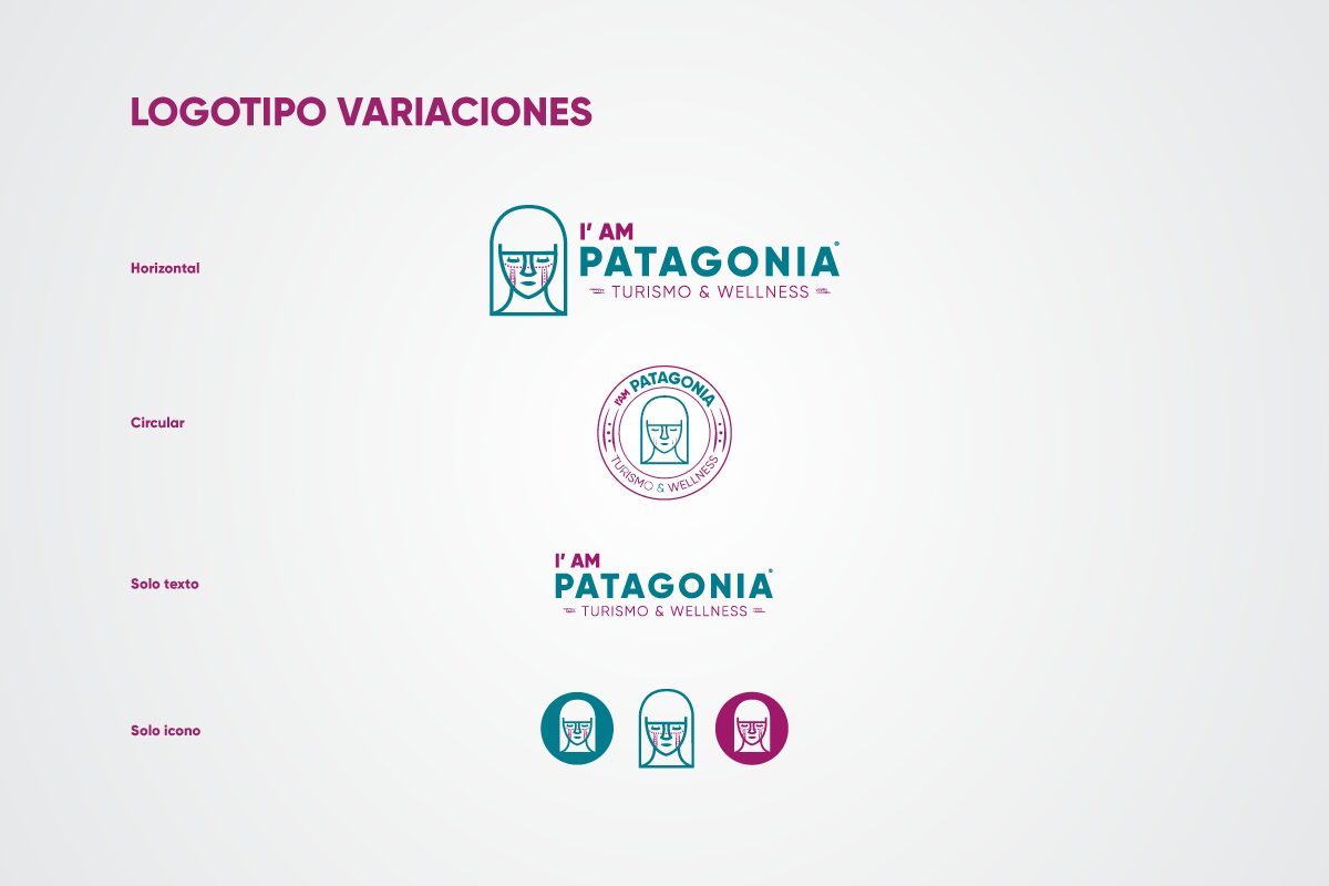 Iam Patagonia — variaciones del logotipo