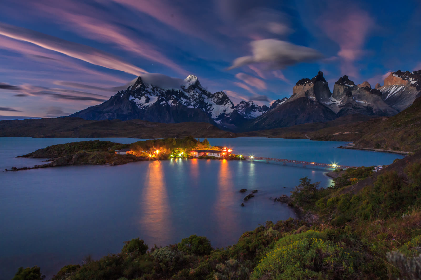 Paisaje nocturno de la Patagonia